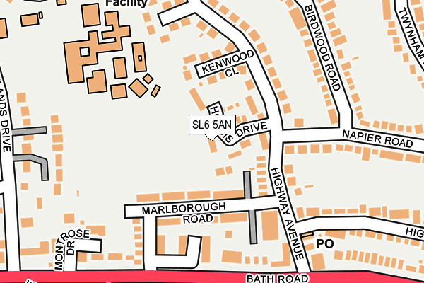 SL6 5AN map - OS OpenMap – Local (Ordnance Survey)