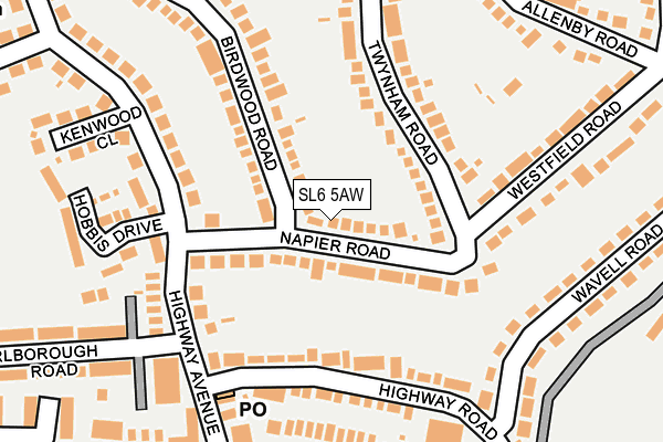 SL6 5AW map - OS OpenMap – Local (Ordnance Survey)