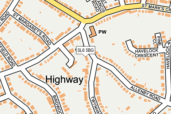 SL6 5BG map - OS OpenMap – Local (Ordnance Survey)