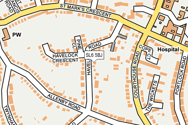 SL6 5BJ map - OS OpenMap – Local (Ordnance Survey)