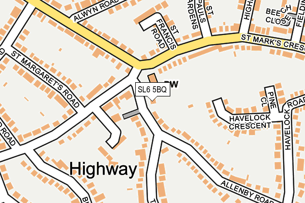 SL6 5BQ map - OS OpenMap – Local (Ordnance Survey)