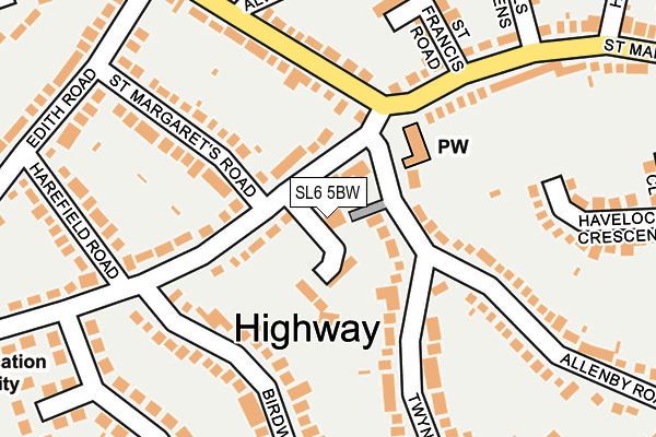 SL6 5BW map - OS OpenMap – Local (Ordnance Survey)