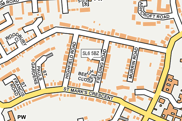 SL6 5BZ map - OS OpenMap – Local (Ordnance Survey)