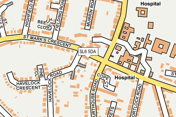 SL6 5DA map - OS OpenMap – Local (Ordnance Survey)