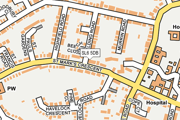 SL6 5DB map - OS OpenMap – Local (Ordnance Survey)