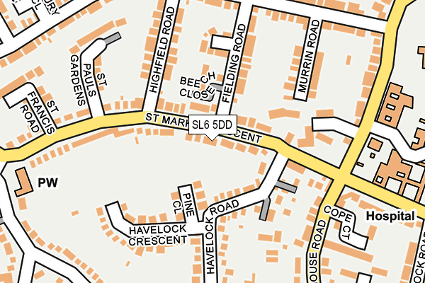 SL6 5DD map - OS OpenMap – Local (Ordnance Survey)