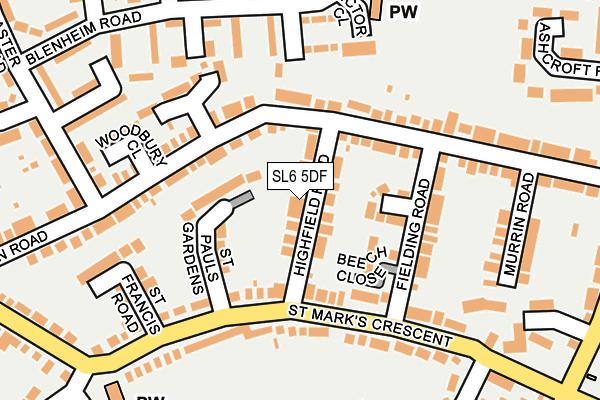 SL6 5DF map - OS OpenMap – Local (Ordnance Survey)