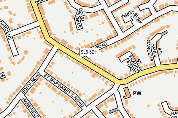 SL6 5DH map - OS OpenMap – Local (Ordnance Survey)