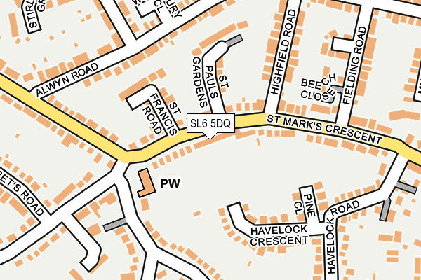 SL6 5DQ map - OS OpenMap – Local (Ordnance Survey)