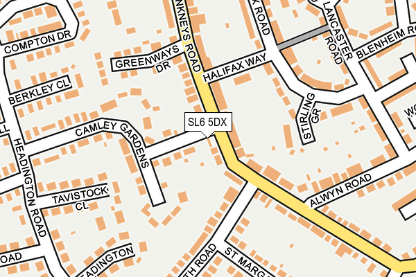SL6 5DX map - OS OpenMap – Local (Ordnance Survey)