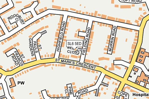 SL6 5ED map - OS OpenMap – Local (Ordnance Survey)