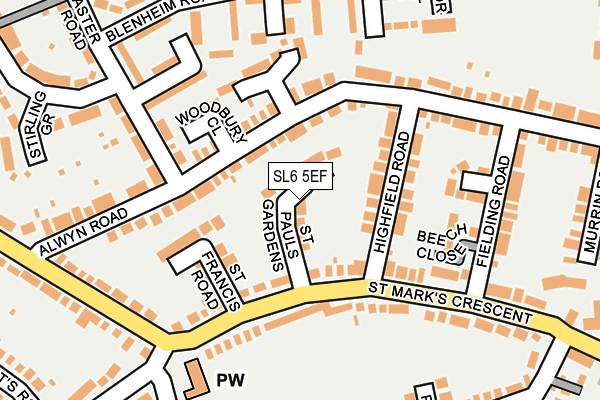 SL6 5EF map - OS OpenMap – Local (Ordnance Survey)