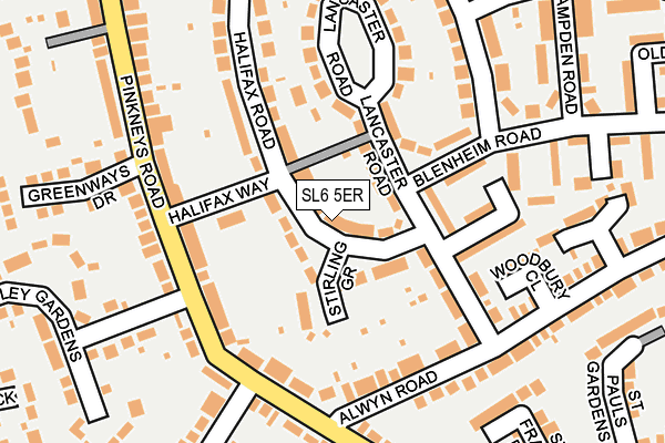 SL6 5ER map - OS OpenMap – Local (Ordnance Survey)