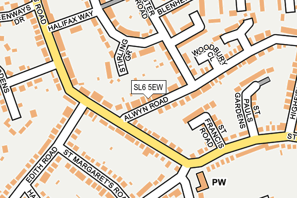 SL6 5EW map - OS OpenMap – Local (Ordnance Survey)
