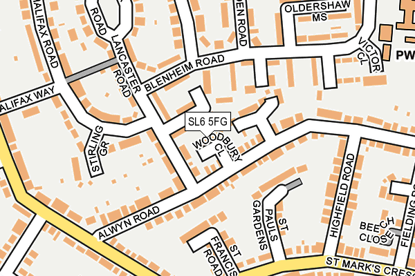 Map of WOODBURY CLOSE PROPERTY MANAGEMENT LTD at local scale