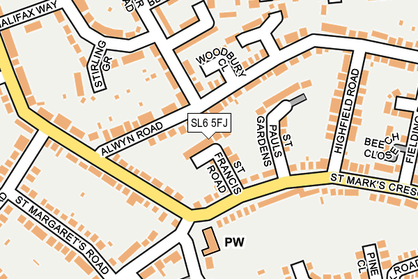 SL6 5FJ map - OS OpenMap – Local (Ordnance Survey)