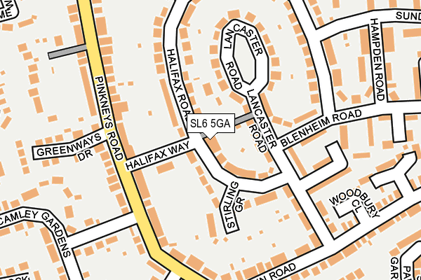 SL6 5GA map - OS OpenMap – Local (Ordnance Survey)