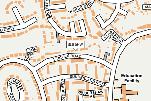 SL6 5HW map - OS OpenMap – Local (Ordnance Survey)