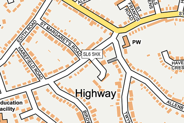 SL6 5HX map - OS OpenMap – Local (Ordnance Survey)