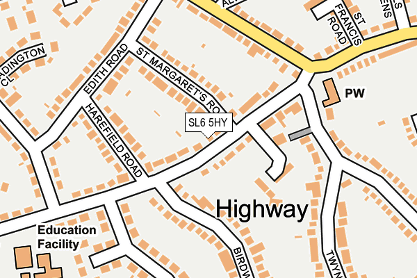 SL6 5HY map - OS OpenMap – Local (Ordnance Survey)