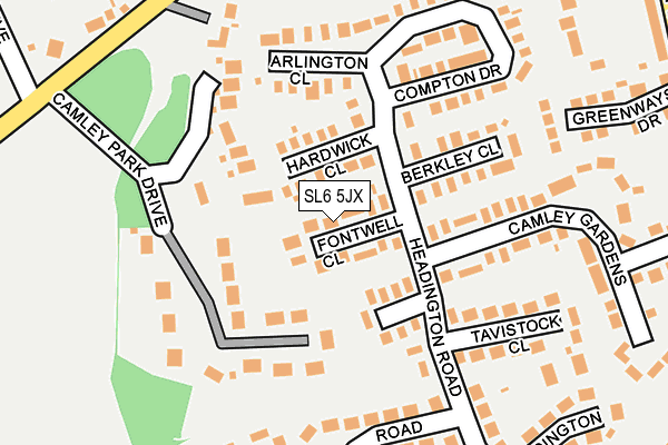 SL6 5JX map - OS OpenMap – Local (Ordnance Survey)