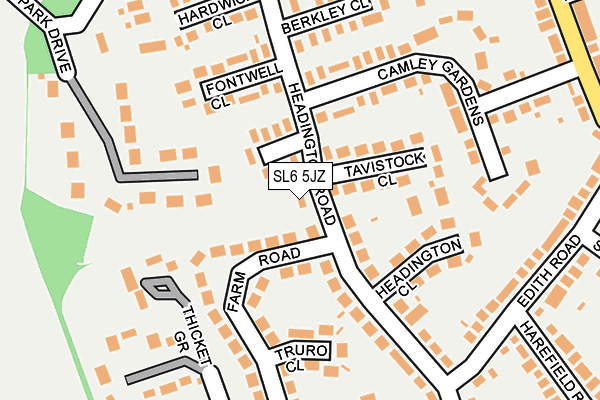 SL6 5JZ map - OS OpenMap – Local (Ordnance Survey)