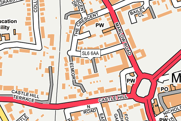 SL6 6AA map - OS OpenMap – Local (Ordnance Survey)