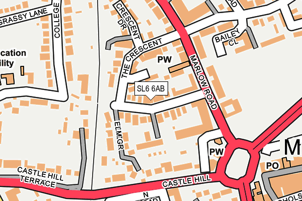 SL6 6AB map - OS OpenMap – Local (Ordnance Survey)