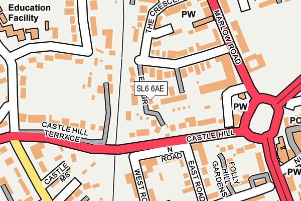 SL6 6AE map - OS OpenMap – Local (Ordnance Survey)