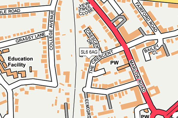 SL6 6AG map - OS OpenMap – Local (Ordnance Survey)