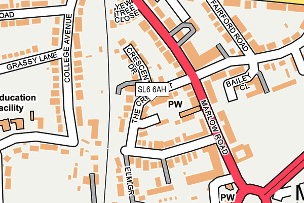 SL6 6AH map - OS OpenMap – Local (Ordnance Survey)