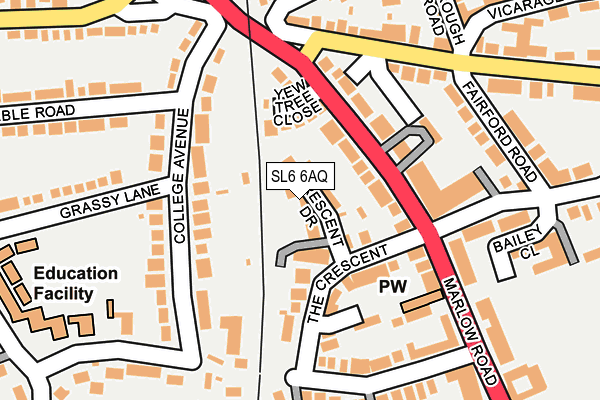 SL6 6AQ map - OS OpenMap – Local (Ordnance Survey)