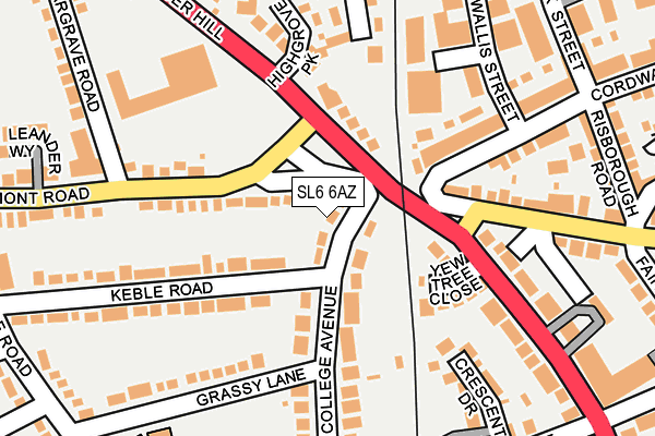 SL6 6AZ map - OS OpenMap – Local (Ordnance Survey)