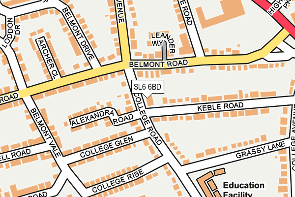 SL6 6BD map - OS OpenMap – Local (Ordnance Survey)