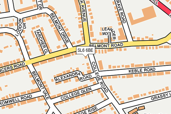 SL6 6BE map - OS OpenMap – Local (Ordnance Survey)