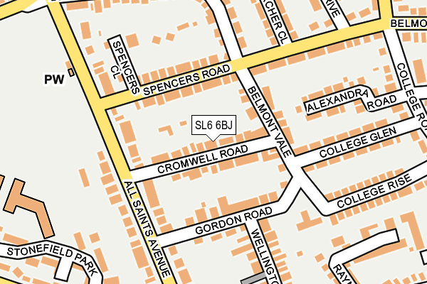 SL6 6BJ map - OS OpenMap – Local (Ordnance Survey)