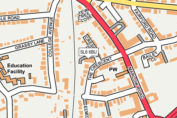 SL6 6BU map - OS OpenMap – Local (Ordnance Survey)