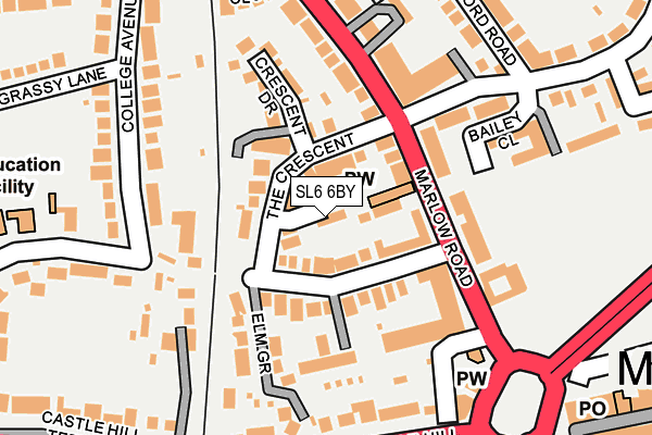 SL6 6BY map - OS OpenMap – Local (Ordnance Survey)