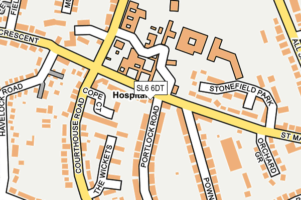 SL6 6DT map - OS OpenMap – Local (Ordnance Survey)