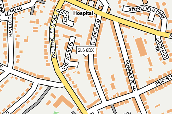 SL6 6DX map - OS OpenMap – Local (Ordnance Survey)