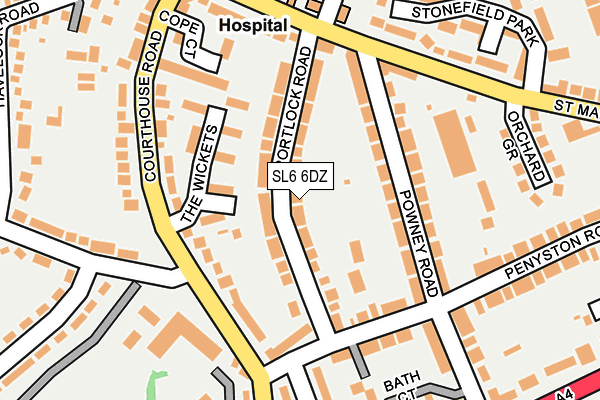SL6 6DZ map - OS OpenMap – Local (Ordnance Survey)
