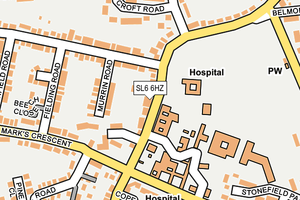 SL6 6HZ map - OS OpenMap – Local (Ordnance Survey)