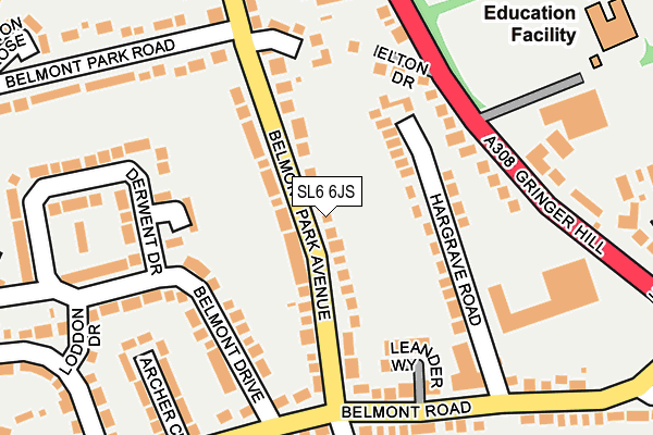 SL6 6JS map - OS OpenMap – Local (Ordnance Survey)