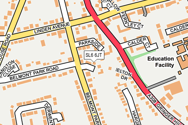 SL6 6JT map - OS OpenMap – Local (Ordnance Survey)
