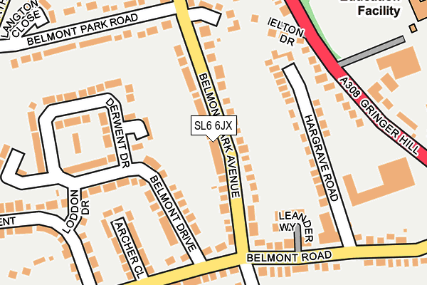 SL6 6JX map - OS OpenMap – Local (Ordnance Survey)