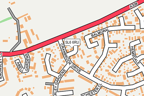 SL6 6RU map - OS OpenMap – Local (Ordnance Survey)