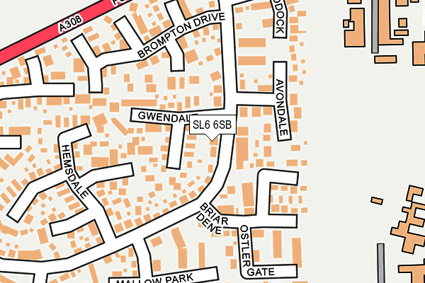 SL6 6SB map - OS OpenMap – Local (Ordnance Survey)