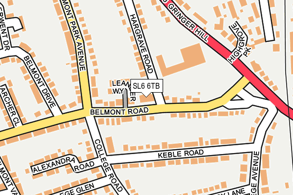 SL6 6TB map - OS OpenMap – Local (Ordnance Survey)