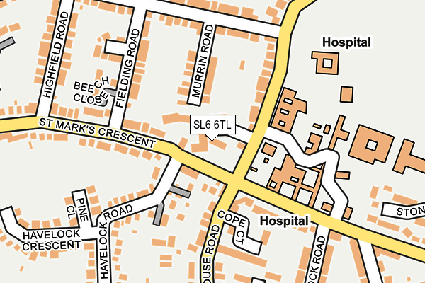 SL6 6TL map - OS OpenMap – Local (Ordnance Survey)