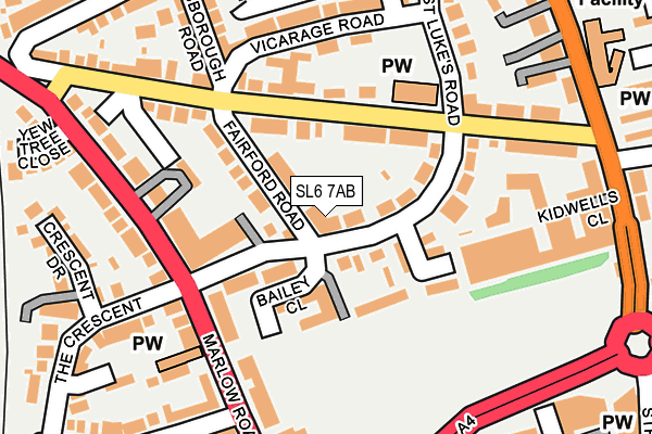 SL6 7AB map - OS OpenMap – Local (Ordnance Survey)